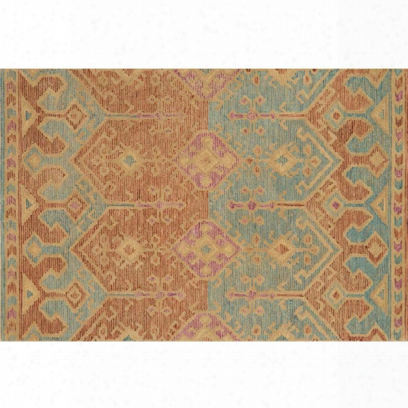 Loloi Gemology 9'3 X 13' Hand Made Wool Rug In Spice And Teal