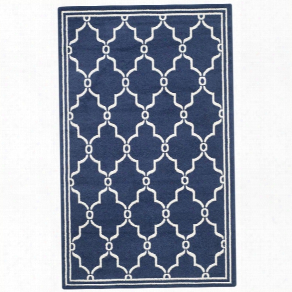 Safavieh Amherst 10' X 14' Power Loomed Rug In Navy And Beige