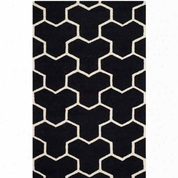 Safavieh Cambridge 9' X 12' Hand Tufted Wool Rug In Black And Ivory