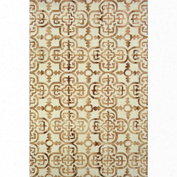 Safavieh Dip Dye 9' X 12' Hand Tufted Wool Pile Rug In Ivory And Camel