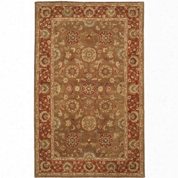 Safavieh Heritage 11' X 17' Hand Tufted Wool Rug In Beige And Rust