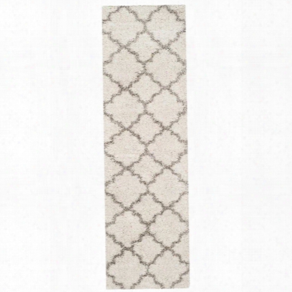 Safavieh Hudson Shag 9' X 12' Power Loomed Rug In Ivory And Gray