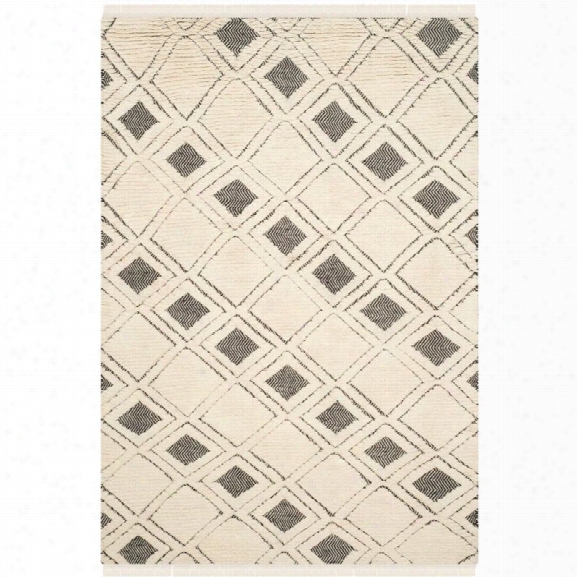 Safavieh Kenya 9' X 12' Hand Knotted Rug In Ivory And Black
