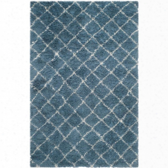 Safavieh Kenya 9' X 12' Hand Knotted Wool Rug In Light Blue And Ivory