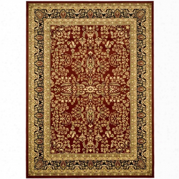 Safavieh Lyndhurst 12' X 18' Power Loomed Rug In Red And Black