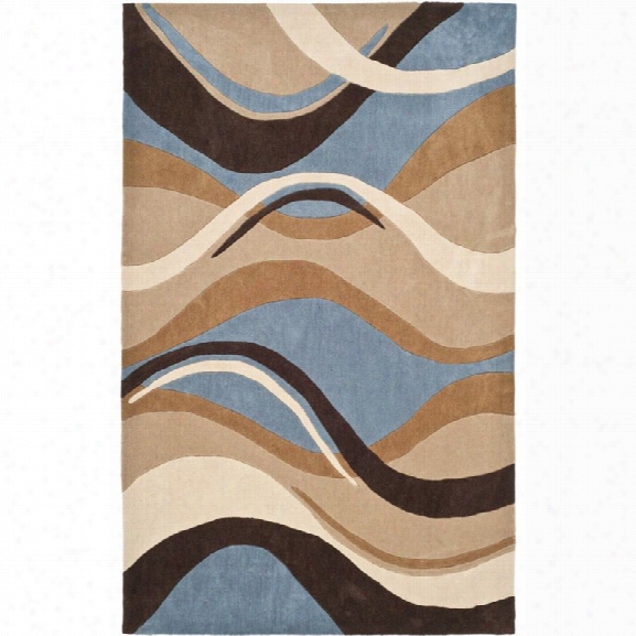 Safavieh Modern Art 9' X 12' Hand Tufted Rug In Blue And Brown