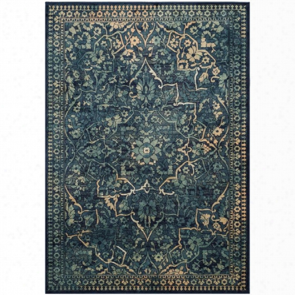 Safavieh Vintage 8'10 X 12'2 Power Loomed Rug In Blue And Yellow