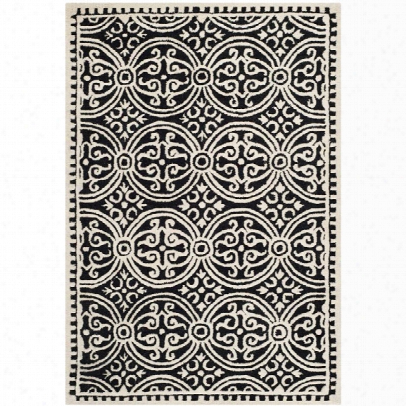 Safavieh Cambridge 11' X 15' Hand Tufted Wool Rug In Black And Ivory