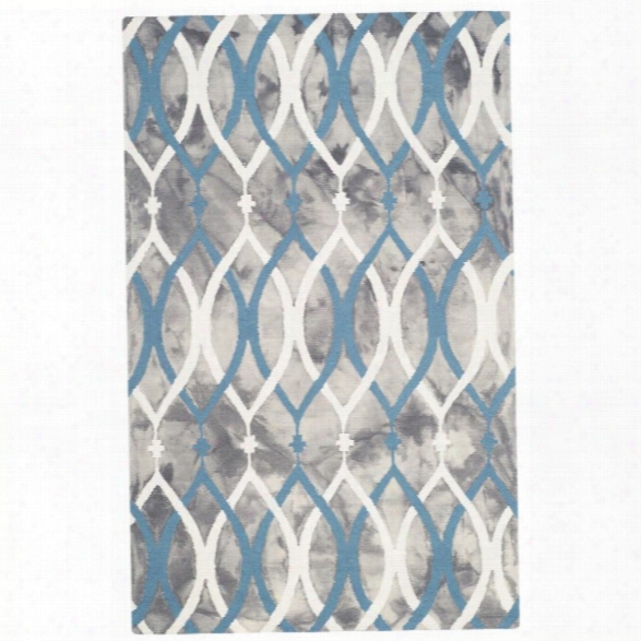 Safavieh Dip Dye 9' X 12' Hand Tufted Wool Rug In Gray And Ivory Blue