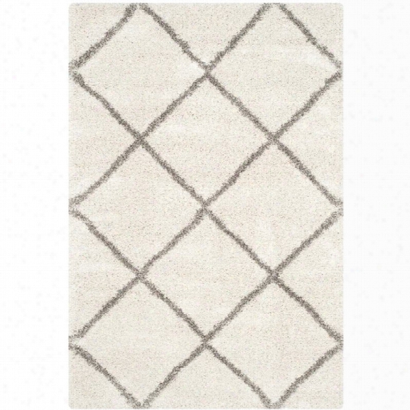 Safavieh Hudson Shag 11' X 15' Power Loomed Rug In Ivory And Gray