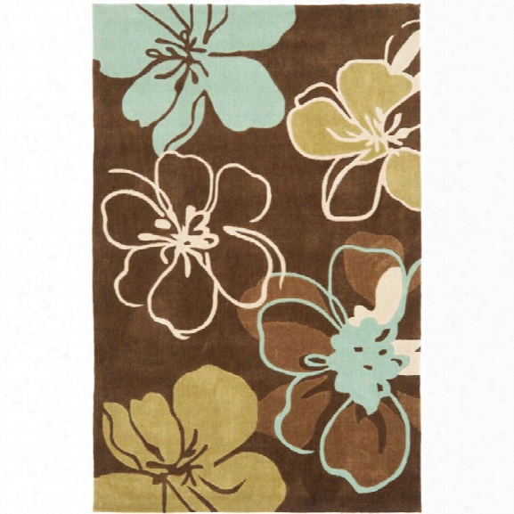 Safavieh Modern Art 9' X 12' Hand Tufted Polyester Rug In Brown