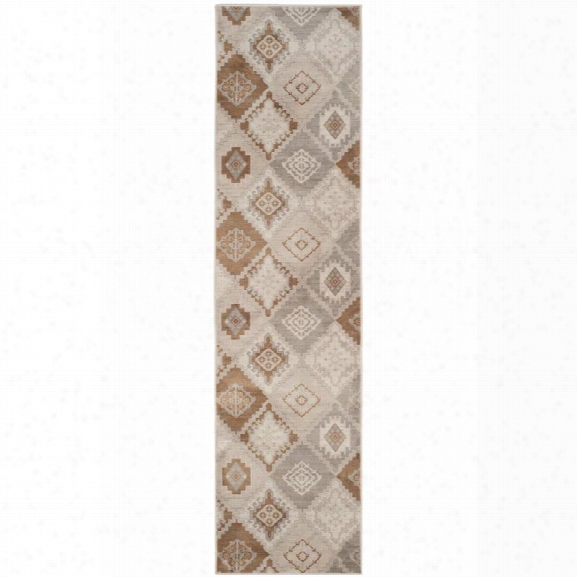 Safavieh Vintage 9' X 12' Power Loomed Rug In Cream And Camel