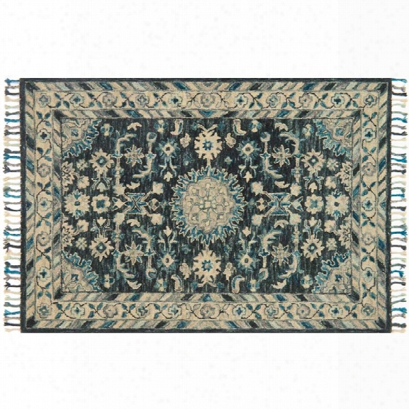 Loloi Zharah 9'3 X 13' Hand Hooked Wool Rug In Teal And Gray