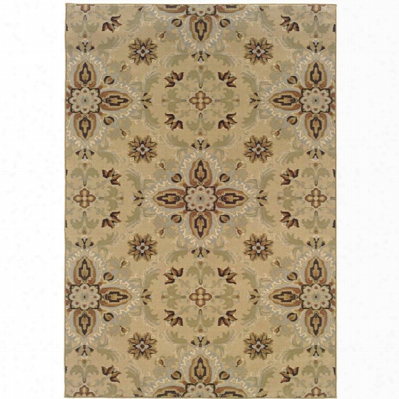 Oriental Weavers Ariana 6'7 X 9'6 Machine Woven Rug In Gold