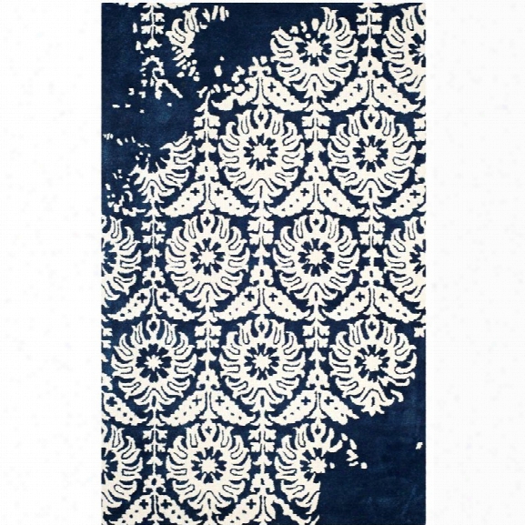 Safavieh Bella 8' X 10' Hand Tufted Wool Pile Rug In Navy And Ivory