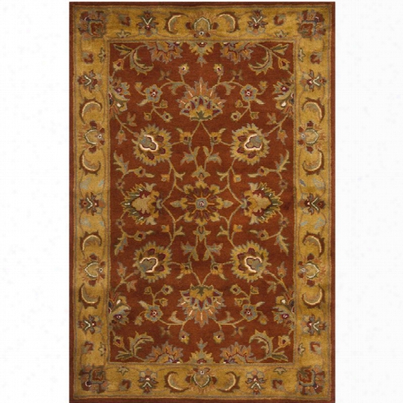Safavieh Heritage 9' X 12' Hand Tufted Wool Rug In Red And Natural