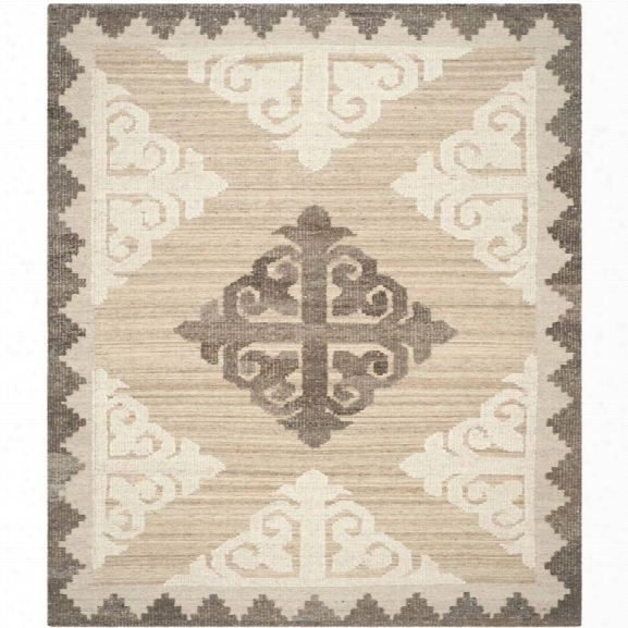 Safavieh Kenya 8' X 10' Hand Knotted Wool Rug In Brown And Charcoal