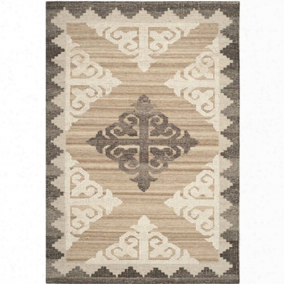 Safavieh Kenya 9' X 12' Hand Knotted Wool Rug In Brown And Charcoal