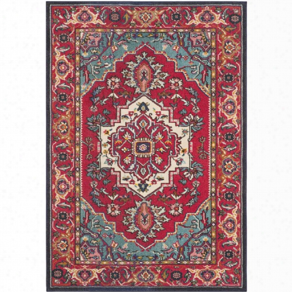 Safavieh Monaco 12' X 18' Power Loomed Rug In Red And Turquoise