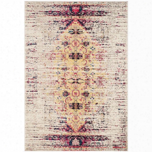 Safavieh Monaco 9' X 12' Power Loomed Rug In Vory And Pink