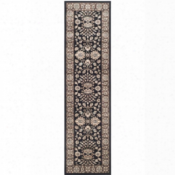 Safavieh Persian Garden 8' X 11' Power Loomed Rug In Black And Red