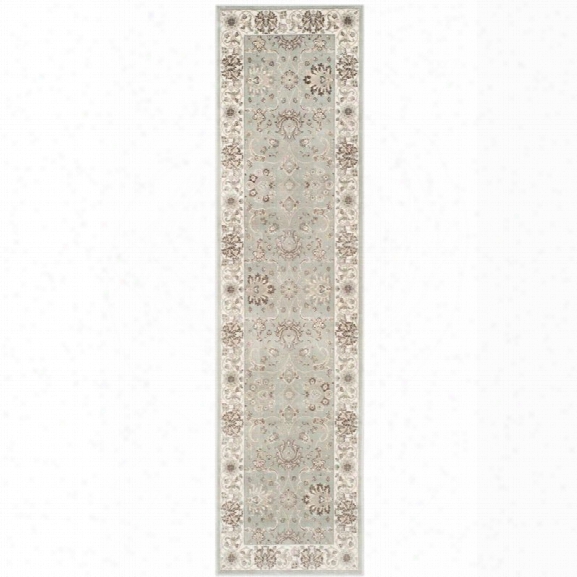 Safavieh Persian Garden 8' X 11' Power Loomed Rug In Silver And Cream