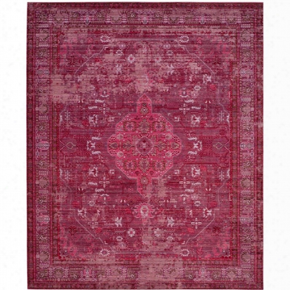 Safavieh Valencia 9' X 12' Power Loomed Polyester Rug In Red