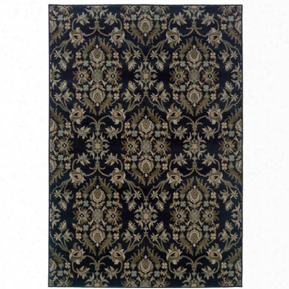 Oriental Weavers Adrienne 9'10 X 12'9 Machine Woven Rug In Navy