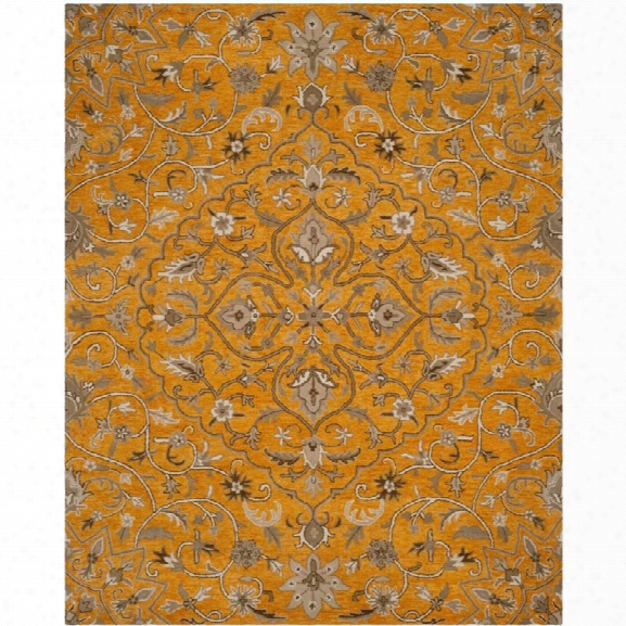 Safavieh Bella 8' X 10' Hand Tufted Wool Pile Rug In Gold And Taupe