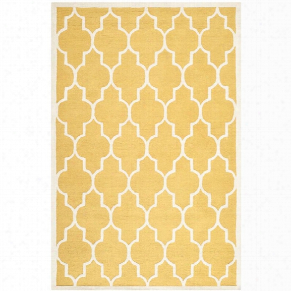 Safavieh Cambridge 11'6 X 16' Hand Tufted Wool Rug In Gold And Ivory