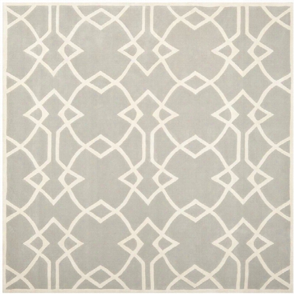 Safavieh Capri 7' Square Hand Tufted Wool Rug In Gray And Ivory