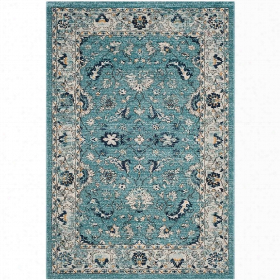 Safavieh Carmel 9' X 12' Power Loomed Rug In Turquoise And Beige