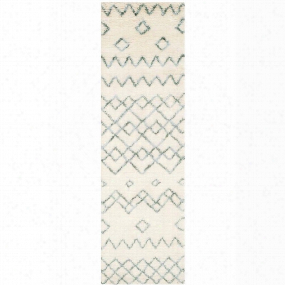 Safavieh Casablanca Shag 10' X 14' Hand Tufted Rug In Ivory And Blue