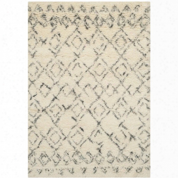 Safavieh Casablanca Shag 11' X 15' Hand Tufted Rug In Ivory And Gray