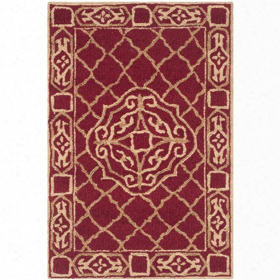 Safavieh Durarug 9' X 12' Hand Hooked Rug In Maroon And Gold