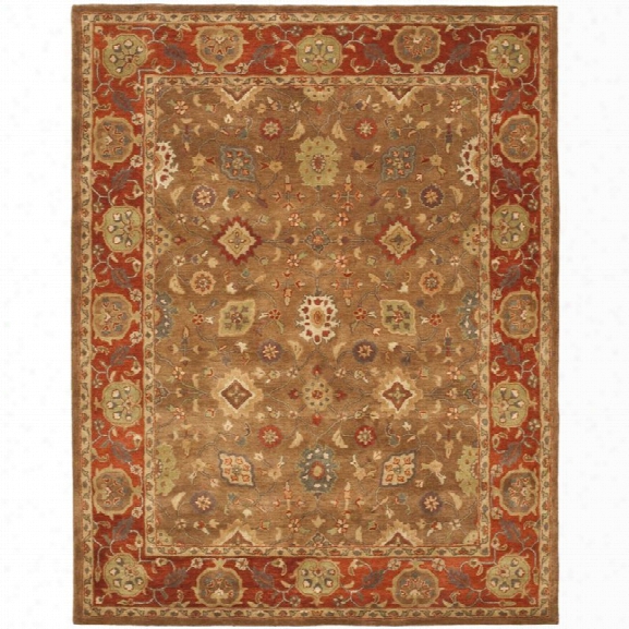 Safavieh Heritage 9'6 X 13'6 Hand Tufted Wool  Rug In Moss And Rust