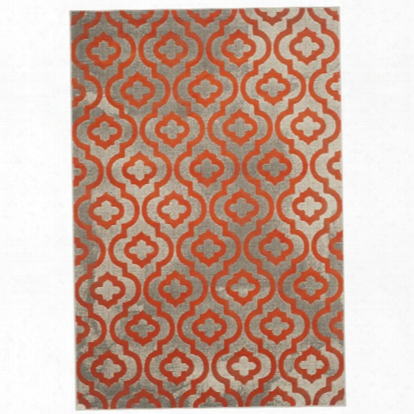 Safavieh Porcello 10' X 14' Power Loomed Rug In Light Gray And Orange