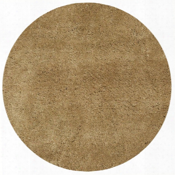 Kas Bliss 8' Round Hand-woven Shag Rug In Gold