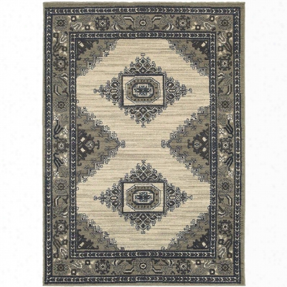 Oriental Weavers Highlands 6'7 X 9'6 Machine Woven Rug In Beige