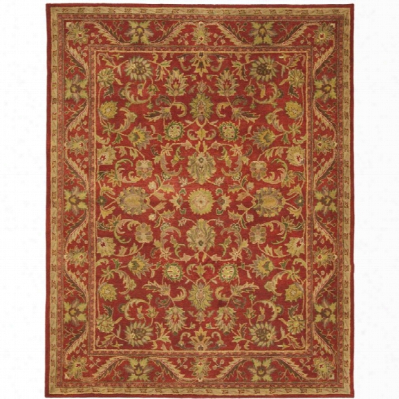 Safavieh Antiquity 12' X 15' Hand Tufted Wool Pile Rug In Red And Red