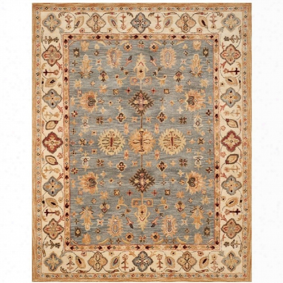 Safavieh Antiquity 9'6 X 13'6 Hand Tufted Wool Rug In Blue And Ivory