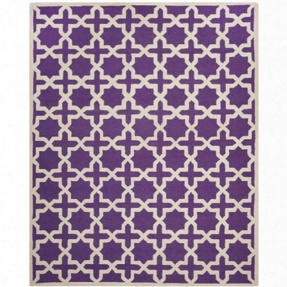 Safavieh Cambridge 9' X 12' Hand Tufted Wool Rug In Purple And Ivory