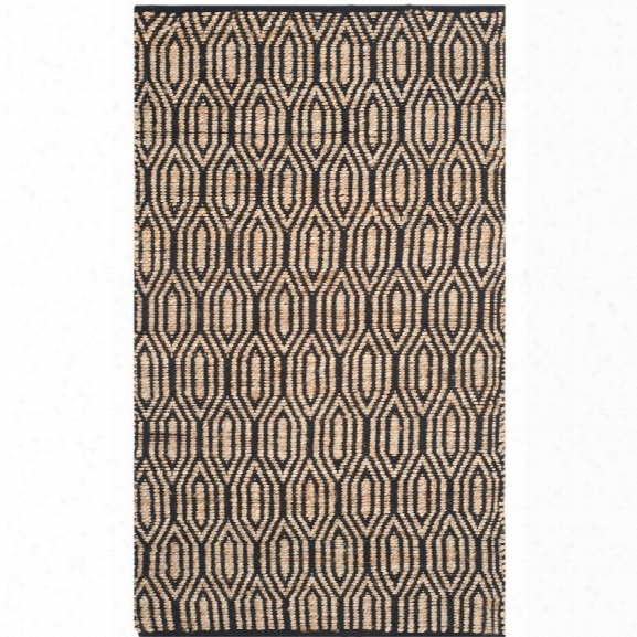 Safavieh Cape Cod 9' X 12' Hand Woven Rug In Black And Natural