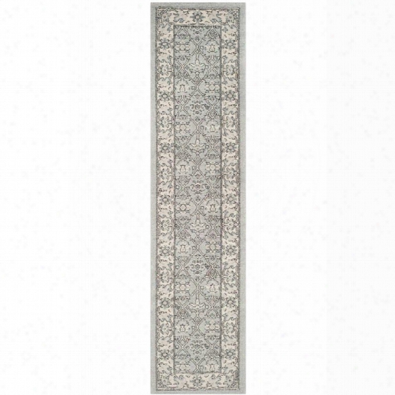 Safavieh Carmel 9' X 12' Power Loomed Rug In Light Blue And Ivory