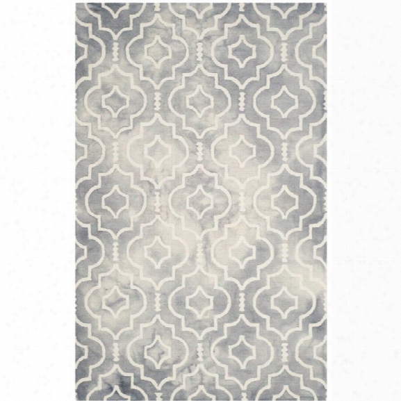 Safavieh Dip Dye 10' X 14' Hand Tufted Wool Pile Rug In Gray And Ivory