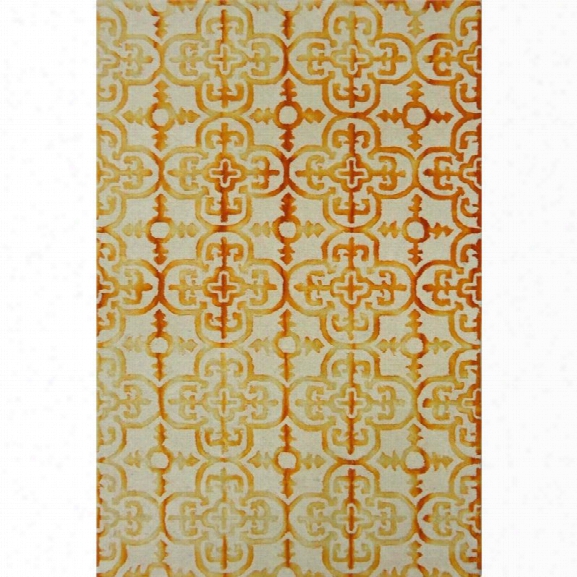 Safavieh Dip Dye 9' X 12' Hand Tufted Wool Pile Rug In Ivory And Gold