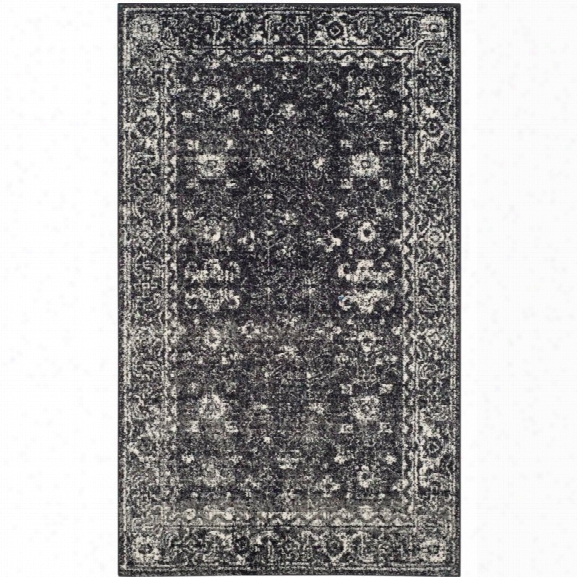 Safavieh Evoke 10' X 14' Power Loomed Rug In Charcoal And Ivory