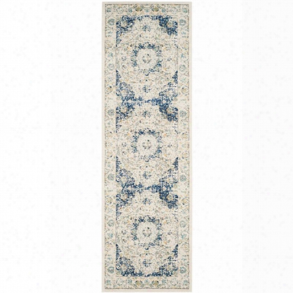 Safavieh Evoke 12' X 18' Power Loomed Rug In Ivory And Blue