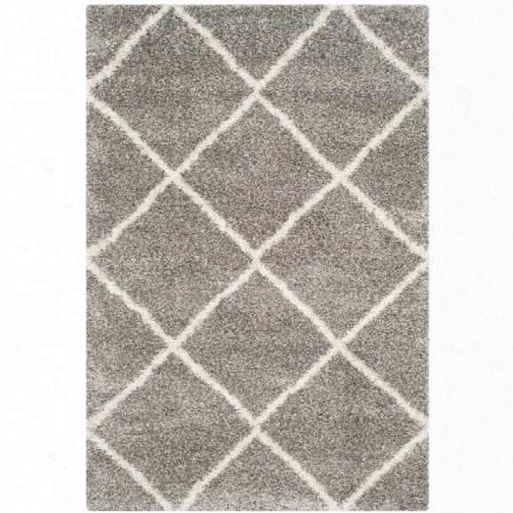 Safavieh Hudson Shag 10' X 14' Power Loomed Rug In Gray And Ivory