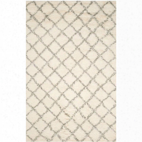 Safavieh Kenya 8' X 10' Hand Knotted Wool Pile Rug In Ivory And Gray